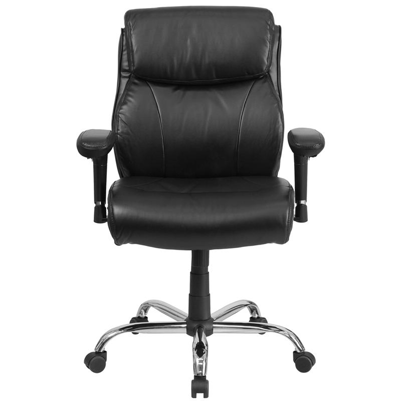400 lb. Rated Black Task Office Chair with Clean Line Stitching and Arms. Picture 4