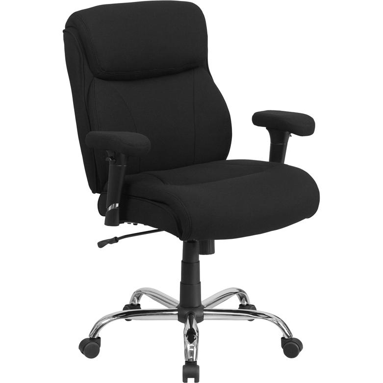 400 lb. Rated Black Fabric Task Office Chair with Line Stitching. Picture 1