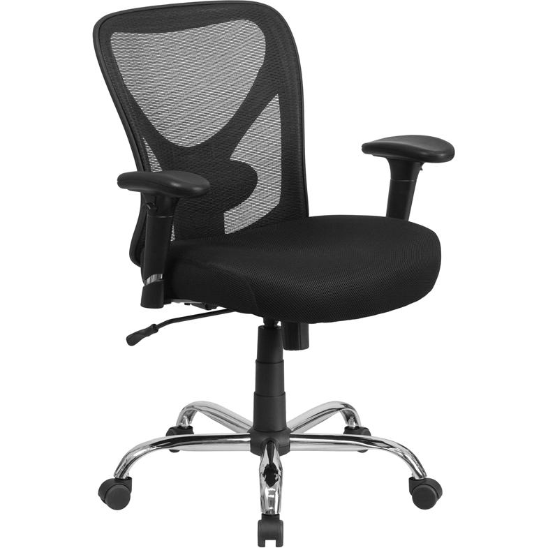 Big & Tall Office Chair | Adjustable Height Mesh Swivel Office Chair with Wheels. Picture 1