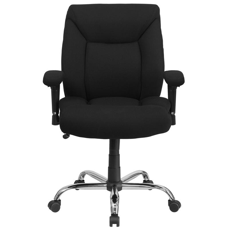 HERCULES Series Big & Tall 400 lb. Rated Black Fabric Deep Tufted Swivel Ergonomic Task Office Chair with Adjustable Arms. Picture 4