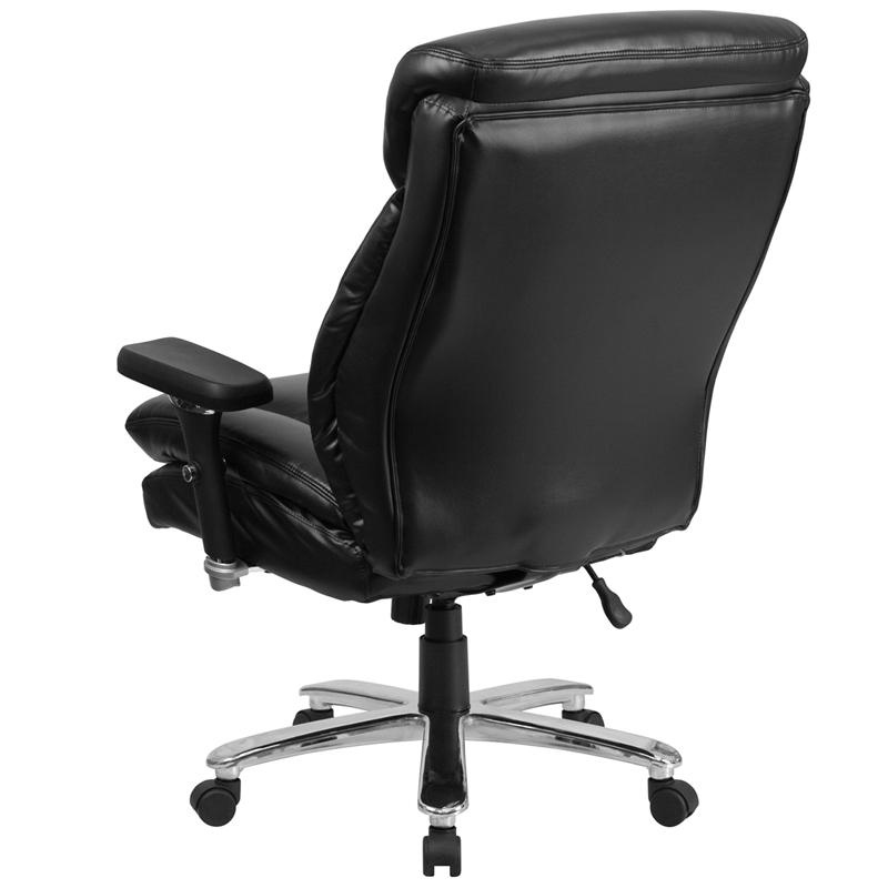 HERCULES Series 24/7 Intensive Use Big & Tall 400 lb. Rated Black LeatherSoft Ergonomic Office Chair with Lumbar Knob. Picture 3
