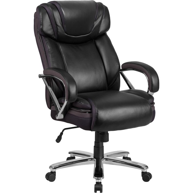 500 lb. Rated Black Executive Swivel Office Chair with Extra Wide Seat. Picture 1