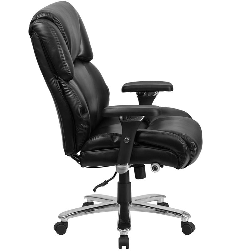 HERCULES Series 24/7 Intensive Use Big & Tall 400 lb. Rated Black LeatherSoft Executive Lumbar Ergonomic Office Chair. Picture 2