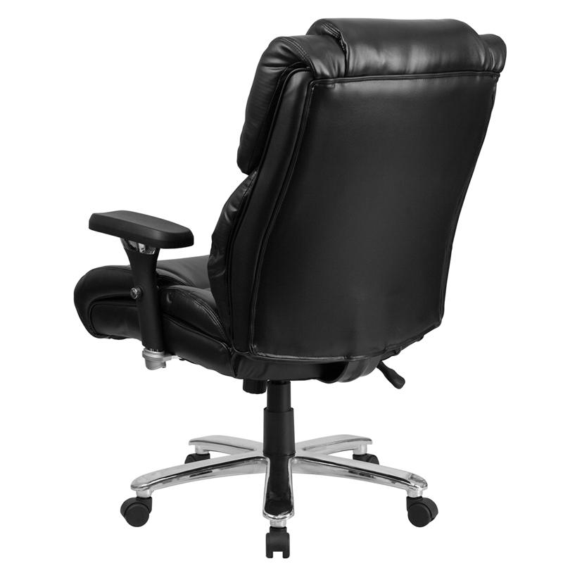 HERCULES Series 24/7 Intensive Use Big & Tall 400 lb. Rated Black LeatherSoft Executive Lumbar Ergonomic Office Chair. Picture 3