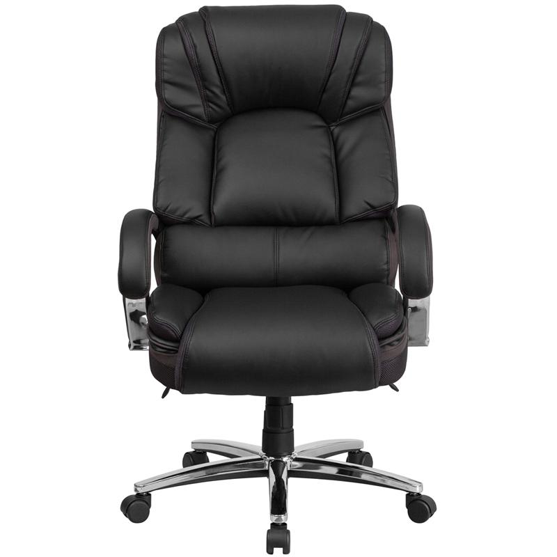 500 lb. Rated Black Executive Swivel Office Chair with Chrome Base and Arms. Picture 4