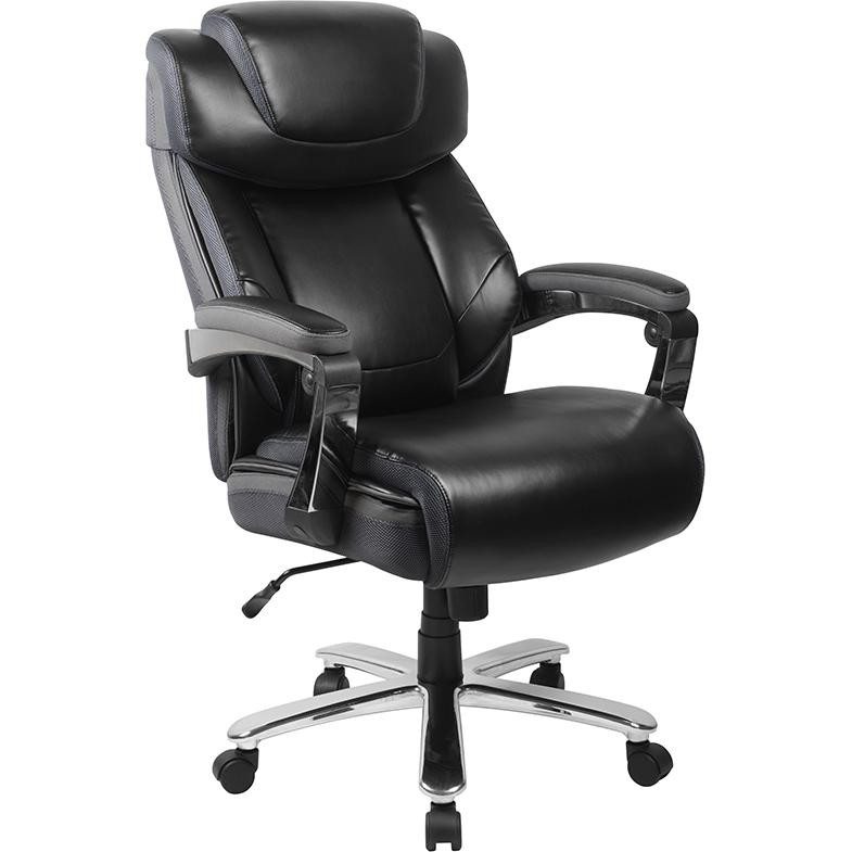HERCULES Series Big & Tall 500 lb. Rated Black LeatherSoft Executive Swivel Ergonomic Office Chair with Adjustable Headrest. The main picture.