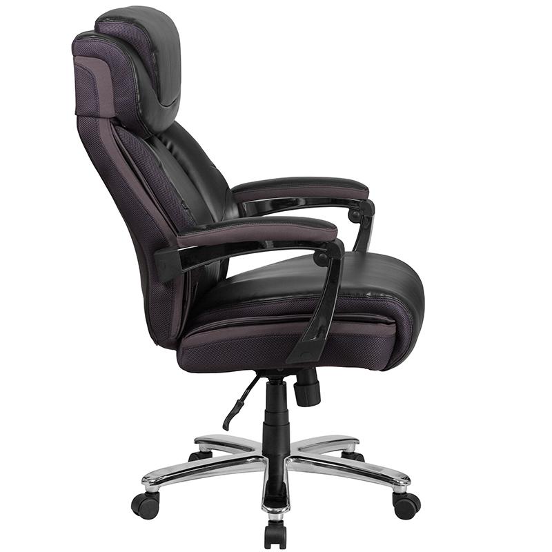 HERCULES Series Big & Tall 500 lb. Rated Black LeatherSoft Executive Swivel Ergonomic Office Chair with Adjustable Headrest. Picture 2
