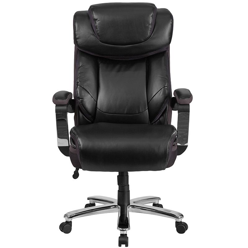 HERCULES Series Big & Tall 500 lb. Rated Black LeatherSoft Executive Swivel Ergonomic Office Chair with Adjustable Headrest. Picture 4