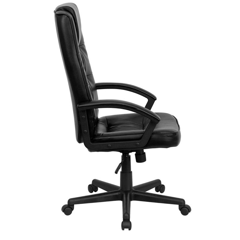 High Back Black LeatherSoft Executive Swivel Office Chair with Arms. Picture 2