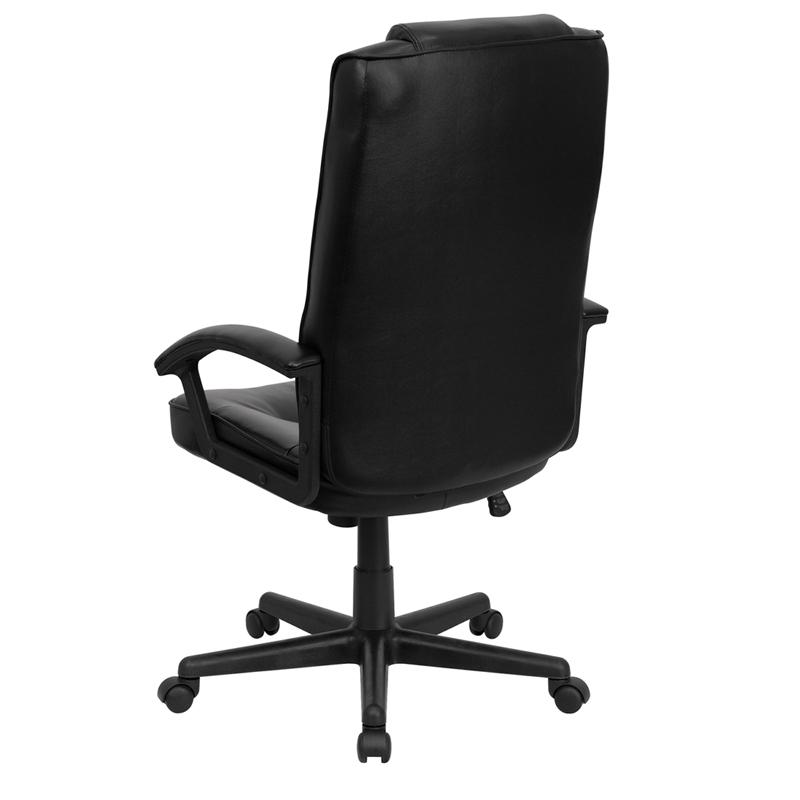 High Back Black LeatherSoft Executive Swivel Office Chair with Arms. Picture 3