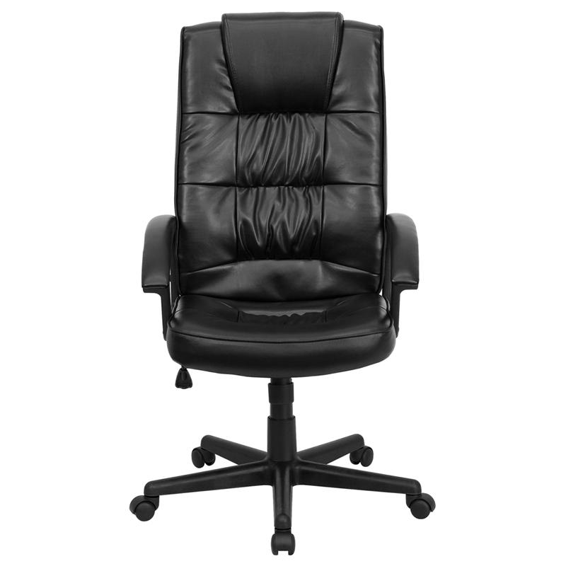 High Back Black LeatherSoft Executive Swivel Office Chair with Arms. Picture 4