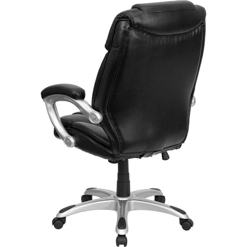 High Back Black Layered Upholstered Executive Swivel Office Chair. Picture 3