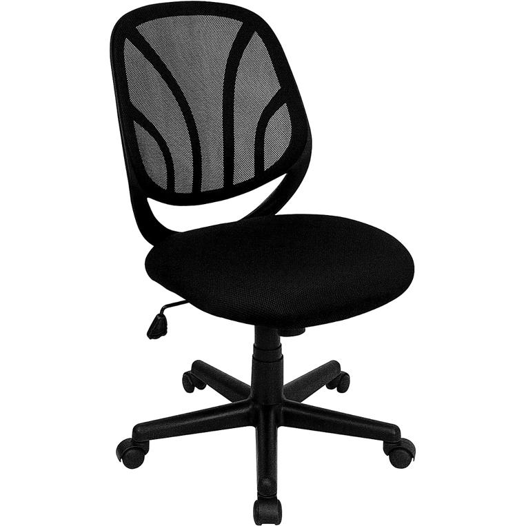Y-GO Office Chair™ Mid-Back Black Mesh Swivel Task Office Chair. The main picture.