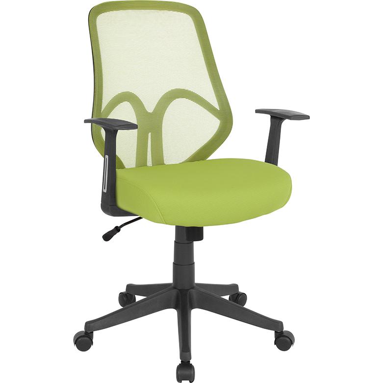Salerno Series High Back Green Mesh Office Chair with Arms. The main picture.