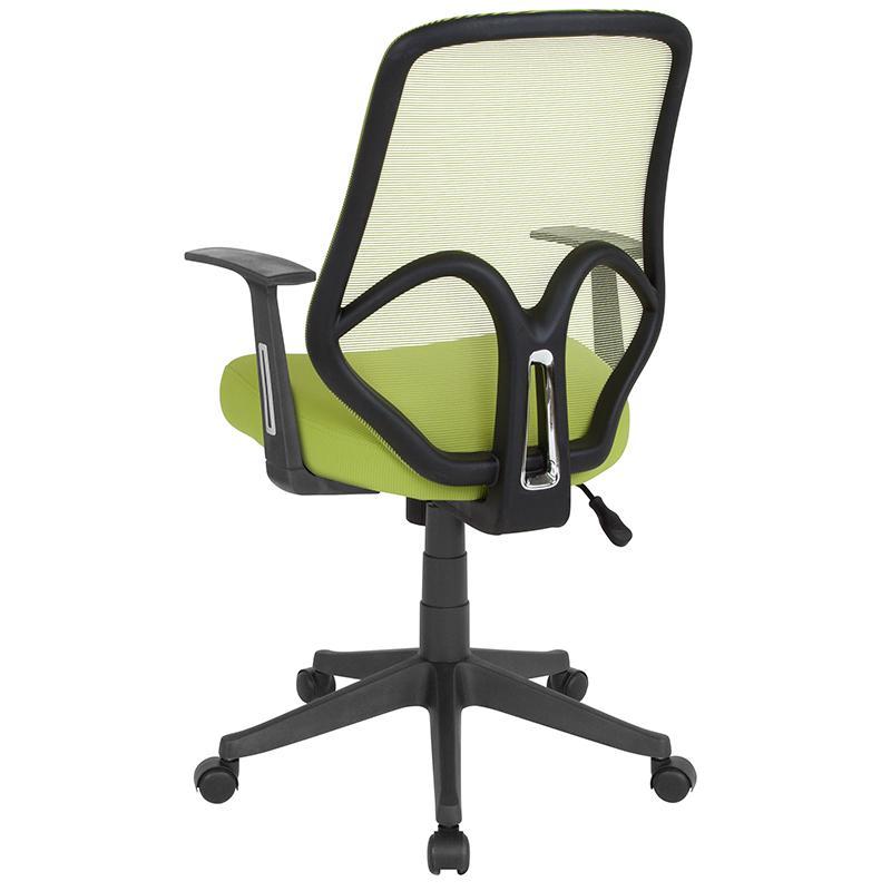 Salerno Series High Back Green Mesh Office Chair with Arms. Picture 3
