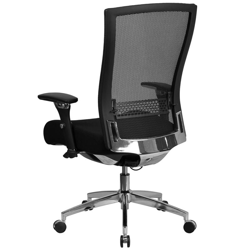 300 lb. Rated Black Mesh Multifunction Office Chair with Seat Slider. Picture 3