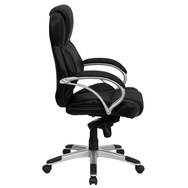 High Back Black LeatherSoft Contemporary Executive Swivel Ergonomic Office Chair. Picture 2