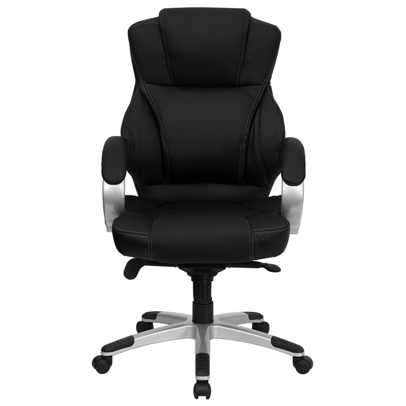 High Back Black LeatherSoft Contemporary Executive Swivel Ergonomic Office Chair. Picture 4