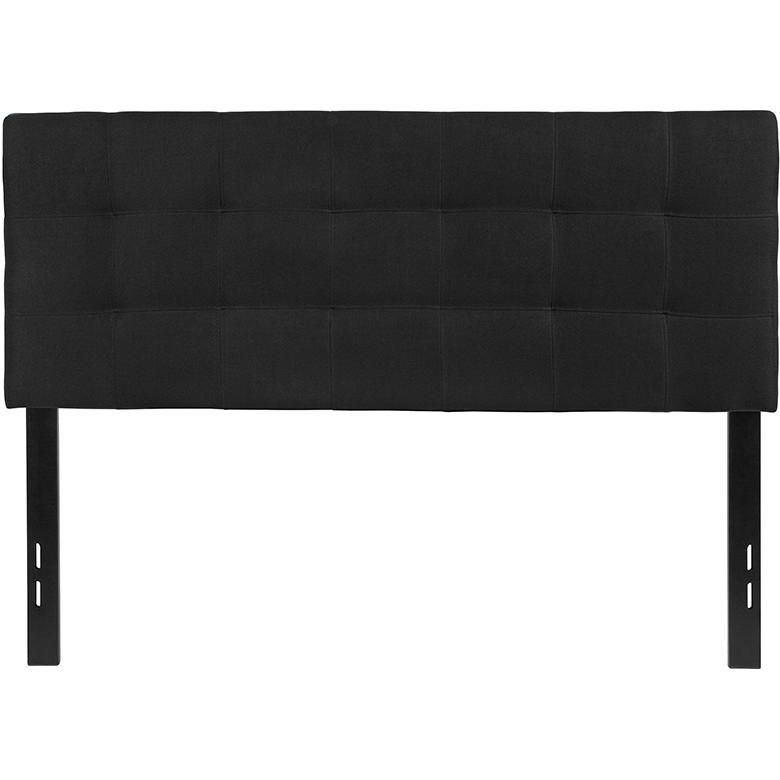 Bedford Tufted Upholstered Full Size Headboard in Black Fabric. Picture 2