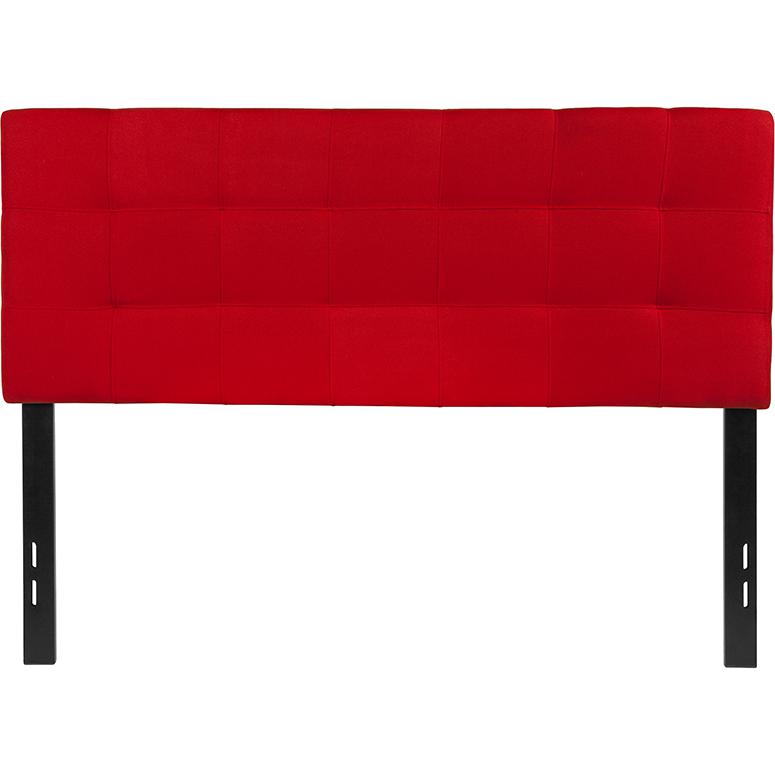 Bedford Tufted Upholstered Full Size Headboard in Red Fabric. Picture 2