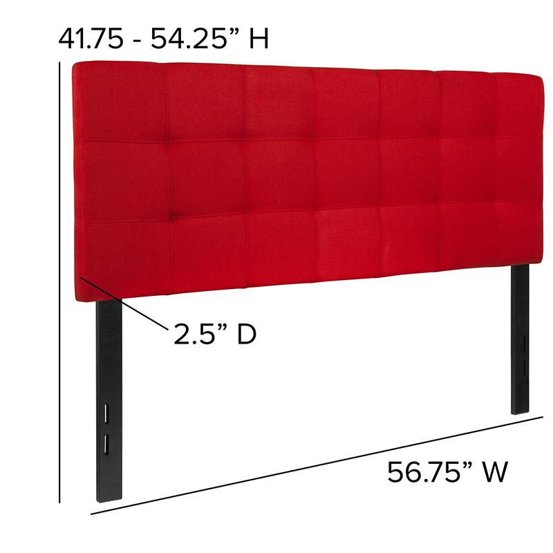 Bedford Tufted Upholstered Full Size Headboard in Red Fabric. Picture 4