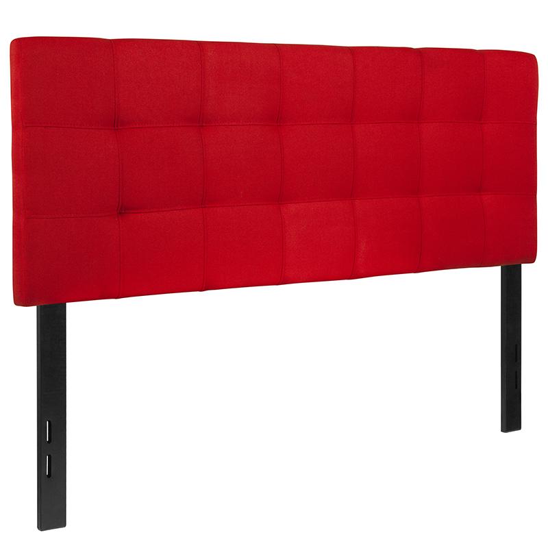 Bedford Tufted Upholstered Full Size Headboard in Red Fabric. Picture 3