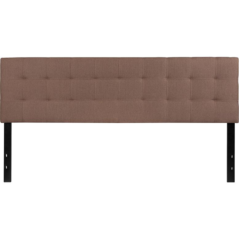 Bedford Tufted Upholstered King Size Headboard in Camel Fabric. Picture 2
