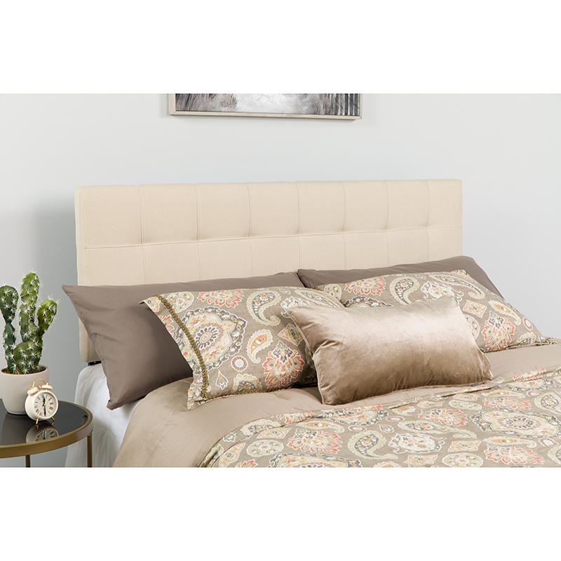 Bedford Tufted Upholstered Queen Size, Tan Fabric Headboard