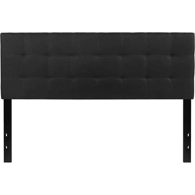 Bedford Tufted Upholstered Queen Size Headboard in Black Fabric. Picture 2