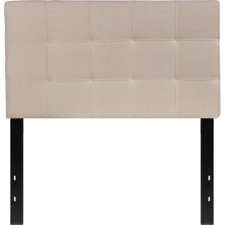 Bedford Tufted Upholstered Twin Size Headboard in Beige Fabric. The main picture.