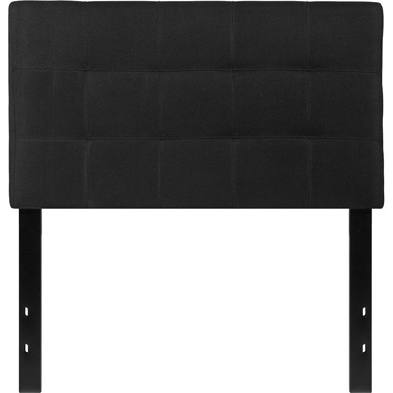 Bedford Tufted Upholstered Twin Size Headboard in Black Fabric. Picture 2