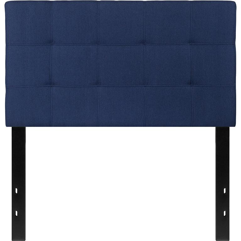 Bedford Tufted Upholstered Twin Size Headboard in Navy Fabric. Picture 2