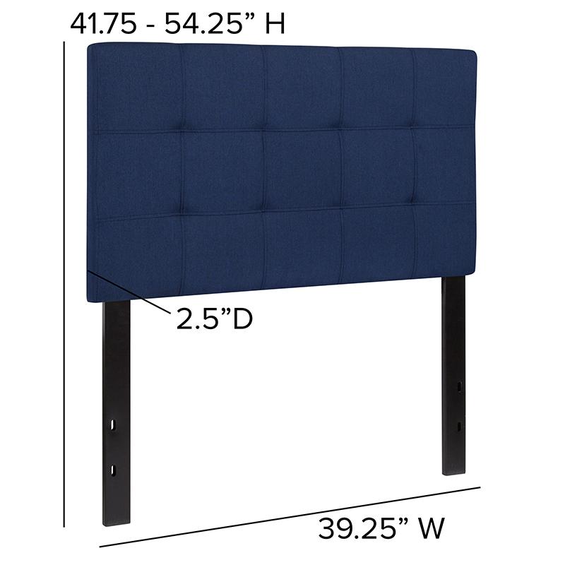 Bedford Tufted Upholstered Twin Size Headboard in Navy Fabric. Picture 4