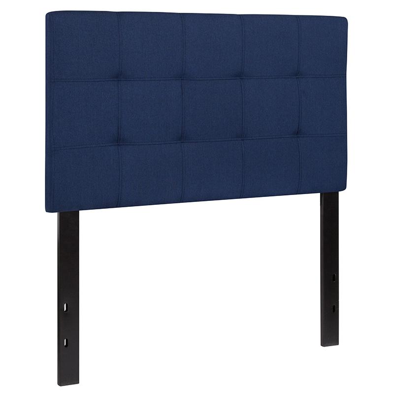 Bedford Tufted Upholstered Twin Size Headboard in Navy Fabric. Picture 3