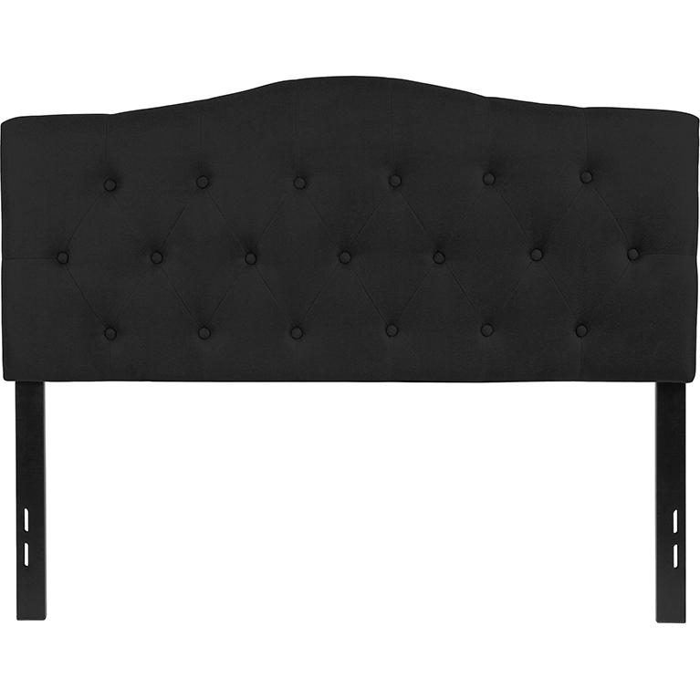 Cambridge Tufted Upholstered Full Size Headboard in Black Fabric. Picture 2