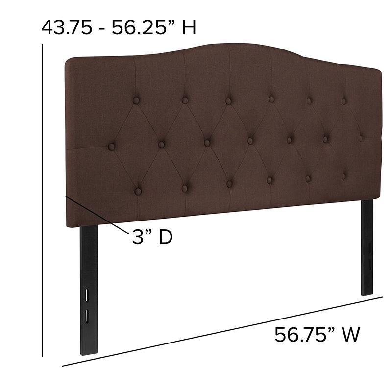 Cambridge Tufted Upholstered Full Size Headboard in Dark Brown Fabric. Picture 4