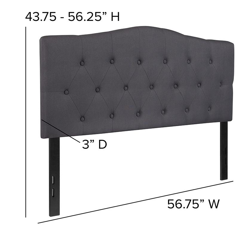 Tufted Upholstered Full Size Headboard in Dark Gray Fabric. Picture 4