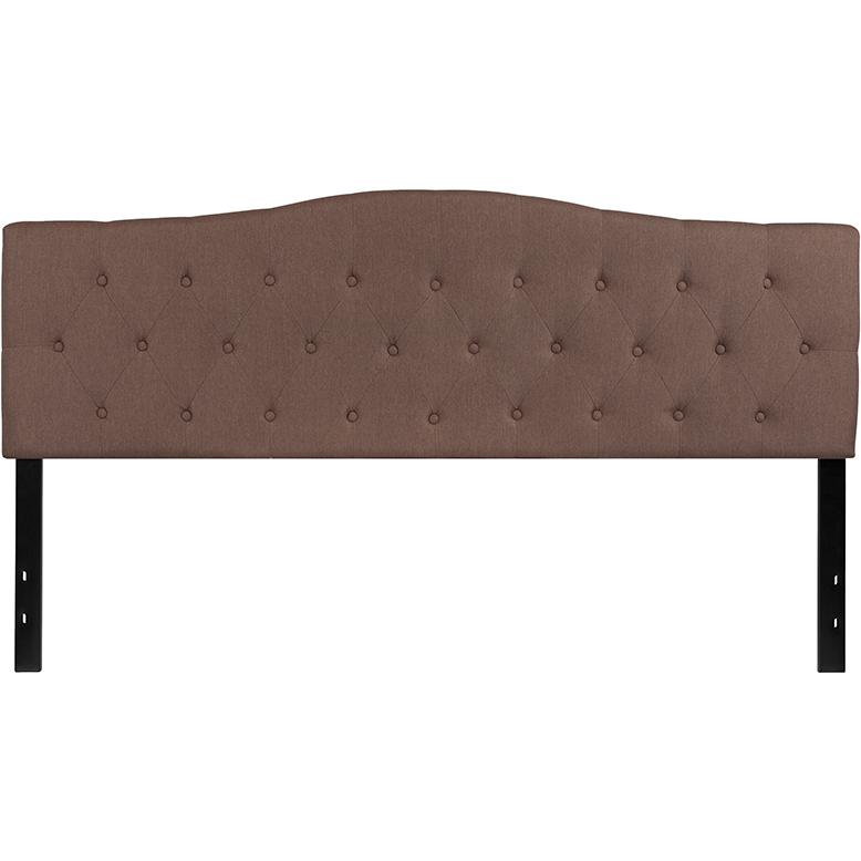 Cambridge Tufted Upholstered King Size Headboard in Camel Fabric. Picture 2