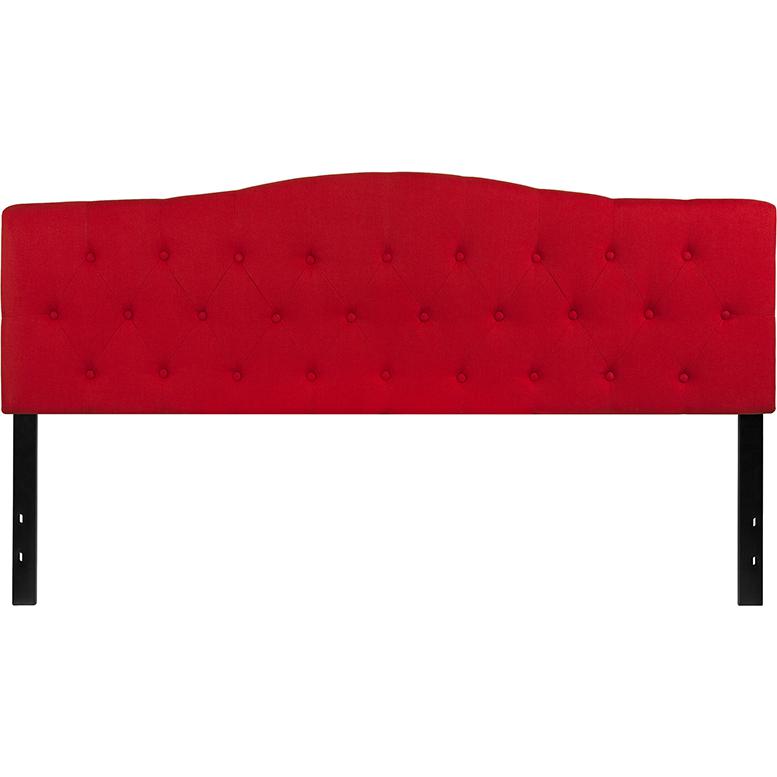 Cambridge Tufted Upholstered King Size Headboard in Red Fabric. Picture 2