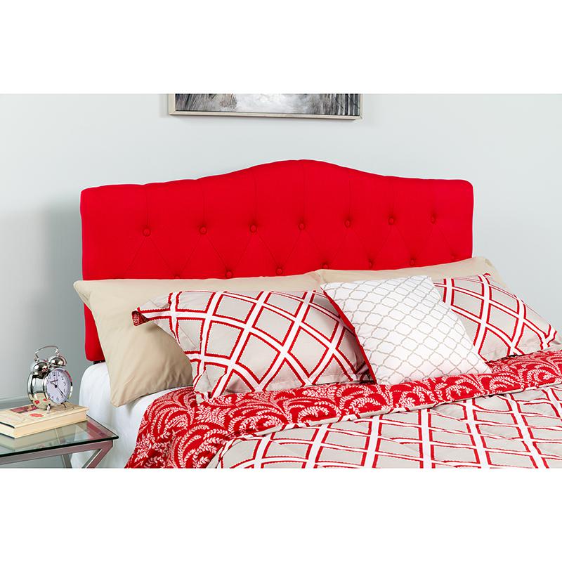 Cambridge Tufted Upholstered King Size Headboard in Red Fabric. The main picture.