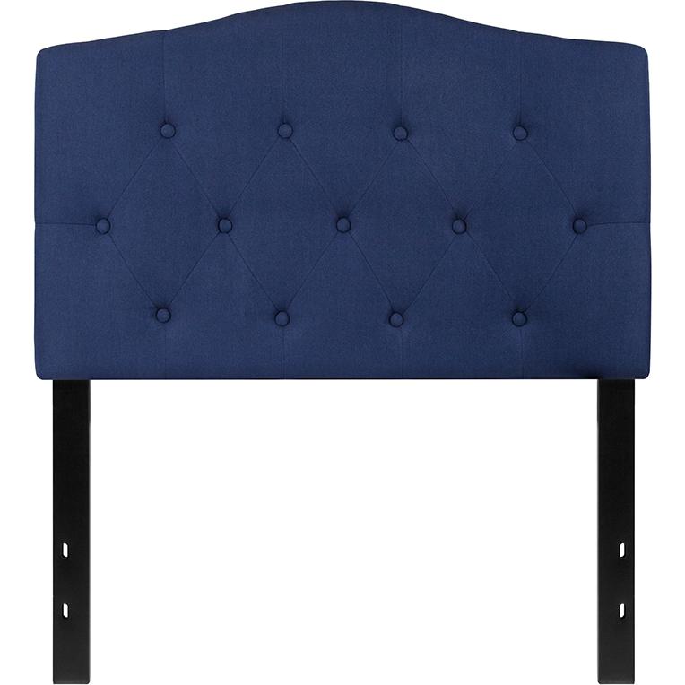 Cambridge Tufted Upholstered Twin Size Headboard in Navy Fabric. Picture 2