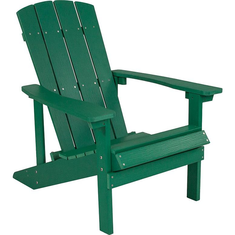 Charlestown All-Weather Adirondack Chair in Green Faux Wood. Picture 1