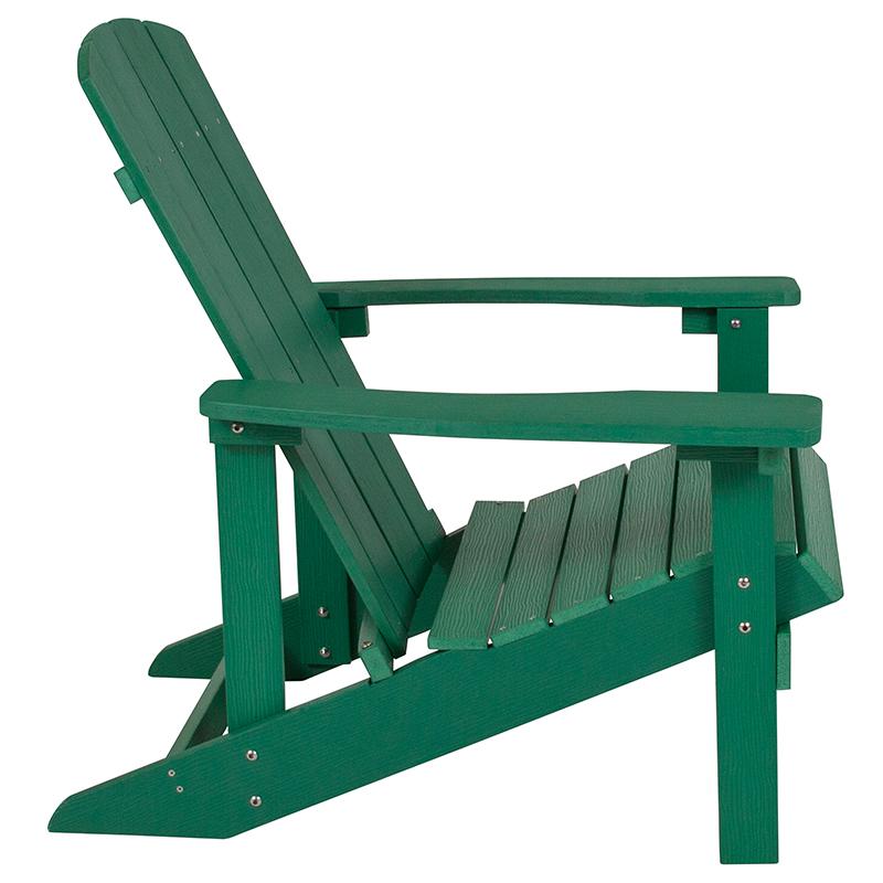 Charlestown All-Weather Adirondack Chair in Green Faux Wood. Picture 2