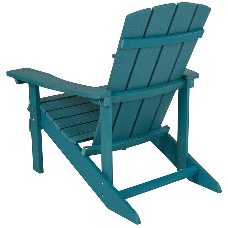 Charlestown All-Weather Adirondack Chair in Sea Foam Faux Wood. Picture 3
