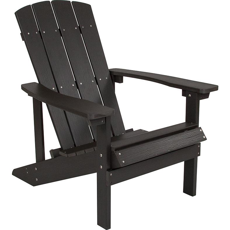All-Weather Poly Resin Wood Adirondack Chair in Slate Gray. Picture 1