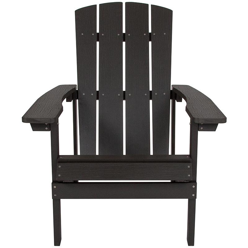 All-Weather Poly Resin Wood Adirondack Chair in Slate Gray. Picture 4