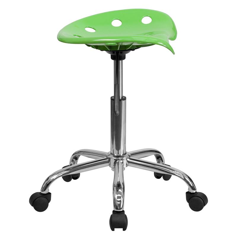 Vibrant Apple Green Tractor Seat and Chrome Stool. Picture 2