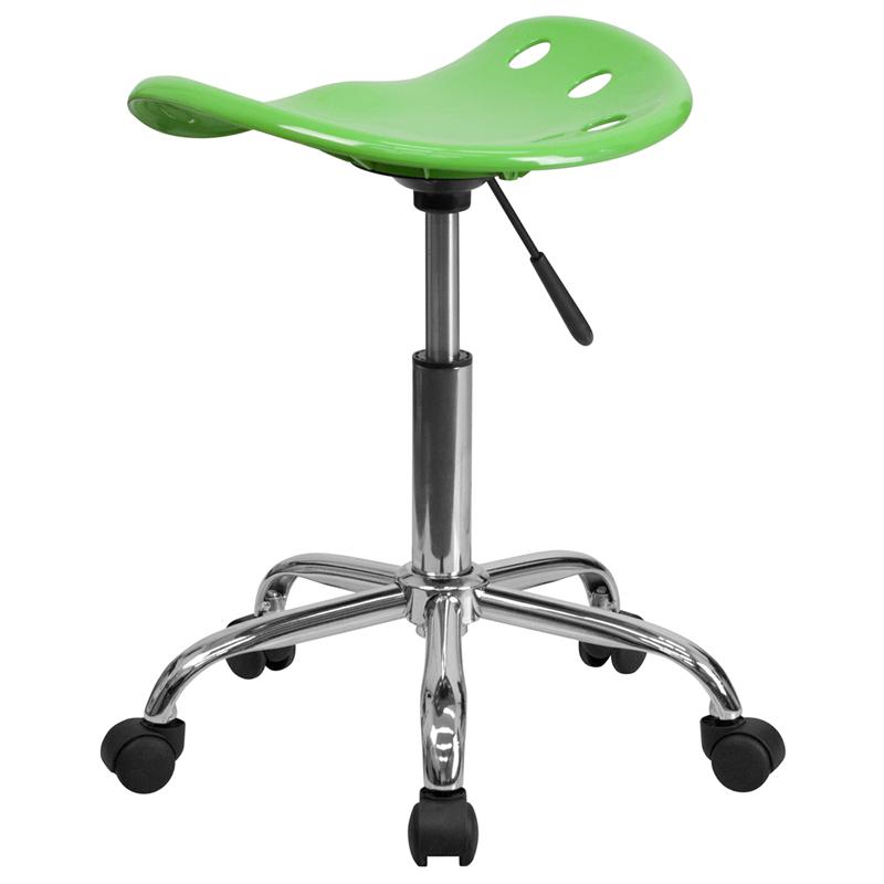 Vibrant Apple Green Tractor Seat and Chrome Stool. Picture 3