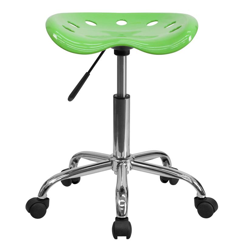 Vibrant Apple Green Tractor Seat and Chrome Stool. Picture 4