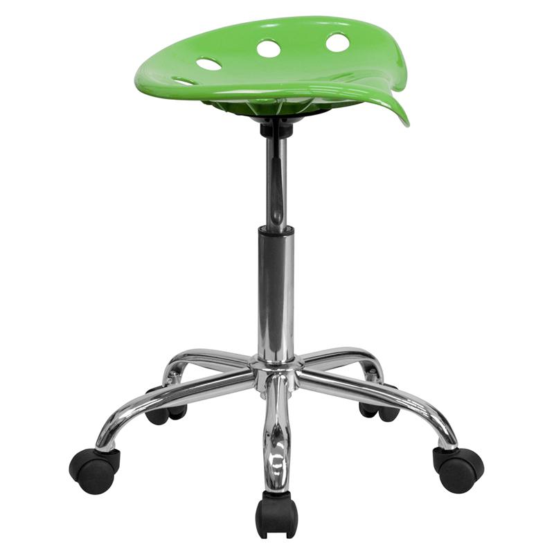 Vibrant Spicy Lime Tractor Seat and Chrome Stool. Picture 2